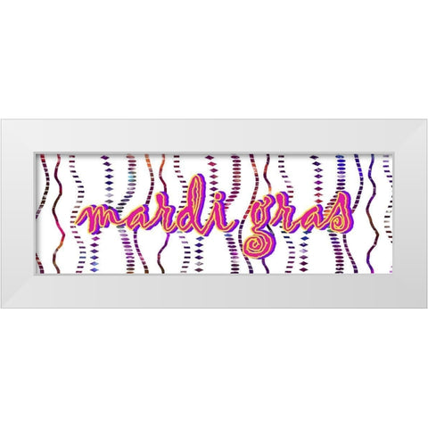 Mardi gras White Modern Wood Framed Art Print by Lewis, Sheldon