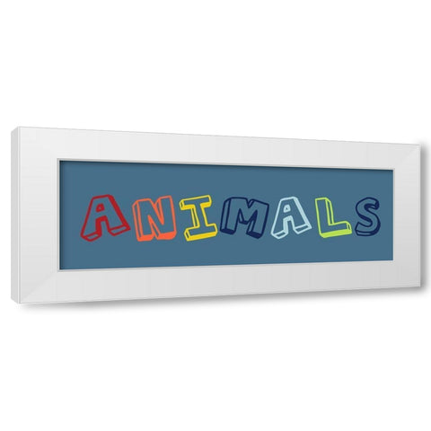 Animals White Modern Wood Framed Art Print by Lewis, Sheldon