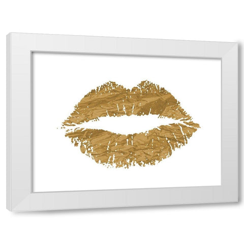 Kisses White Modern Wood Framed Art Print by Lewis, Sheldon