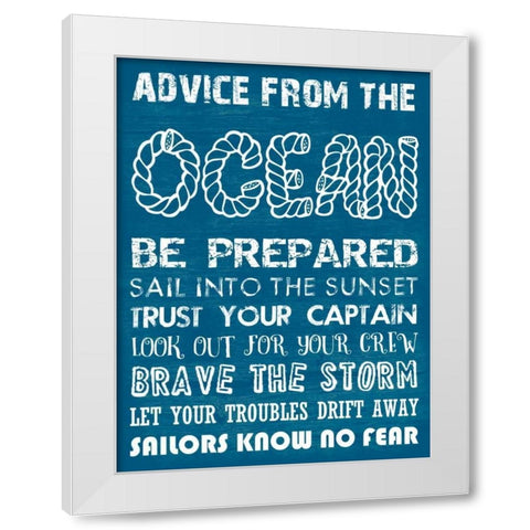 Advice From The Ocean 2 White Modern Wood Framed Art Print by Lewis, Sheldon