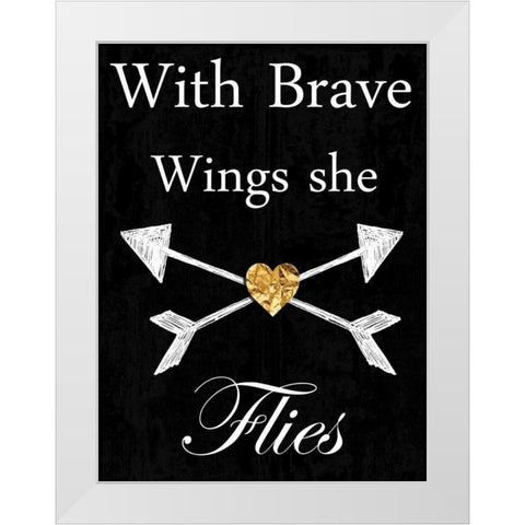 Brave Wings White Modern Wood Framed Art Print by Lewis, Sheldon