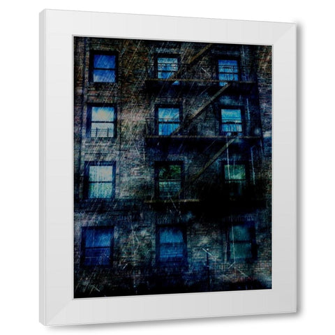 Resident Blue White Modern Wood Framed Art Print by Lewis, Sheldon