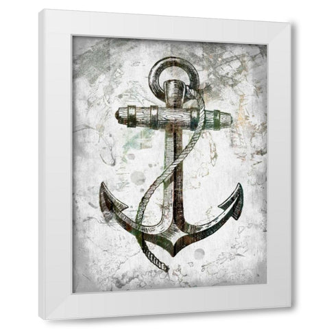 Anchors Away White Modern Wood Framed Art Print by Lewis, Sheldon