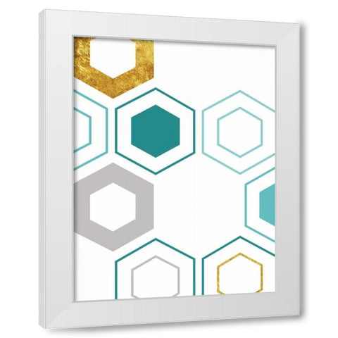 Geo Multi White Modern Wood Framed Art Print by Lewis, Sheldon