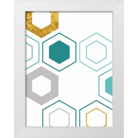 Geo Multi White Modern Wood Framed Art Print by Lewis, Sheldon