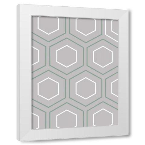 Geo Grey White Modern Wood Framed Art Print by Lewis, Sheldon