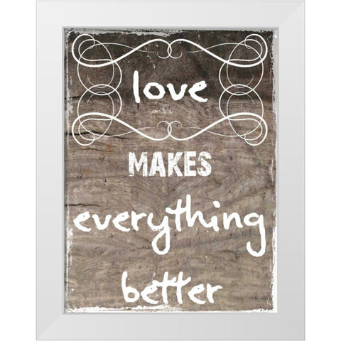 Little Bit More Love White Modern Wood Framed Art Print by Lewis, Sheldon