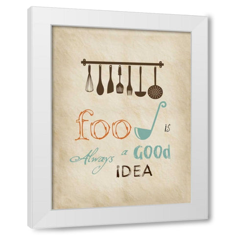 Good Food White Modern Wood Framed Art Print by Lewis, Sheldon