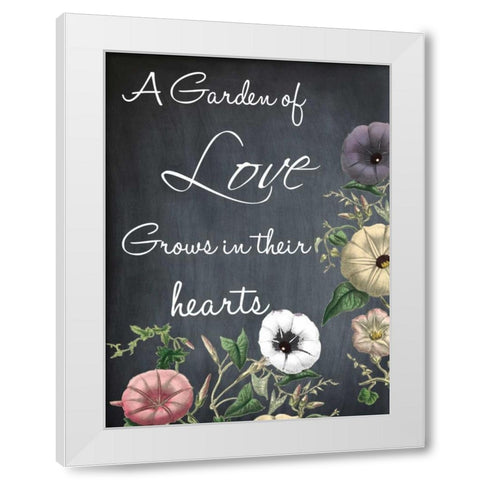 A Garden Of Love White Modern Wood Framed Art Print by Lewis, Sheldon