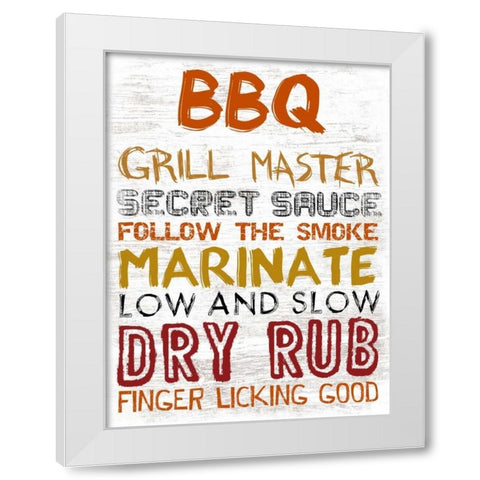 BBQ Board White Modern Wood Framed Art Print by Lewis, Sheldon