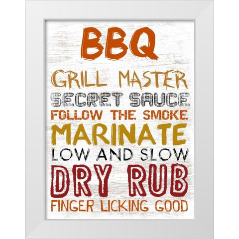 BBQ Board White Modern Wood Framed Art Print by Lewis, Sheldon