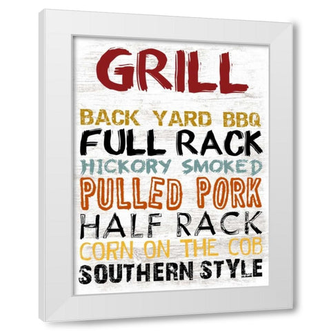 Grill Board White Modern Wood Framed Art Print by Lewis, Sheldon