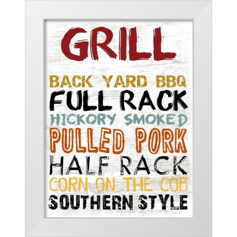 Grill Board White Modern Wood Framed Art Print by Lewis, Sheldon