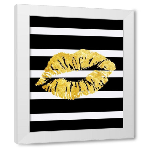 kisssy Lips White Modern Wood Framed Art Print by Lewis, Sheldon