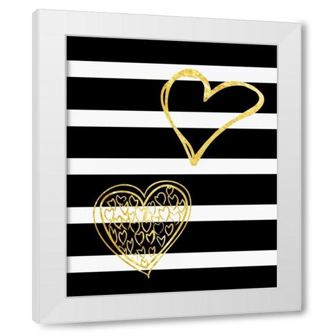 Lovers Hearts White Modern Wood Framed Art Print by Lewis, Sheldon