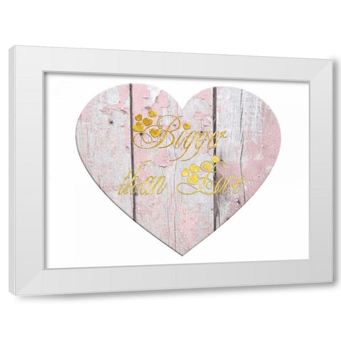 Bigger Than Love White Modern Wood Framed Art Print by Lewis, Sheldon