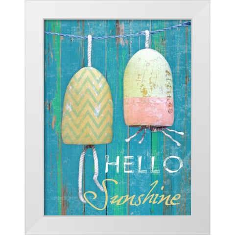 Hello Sunshine White Modern Wood Framed Art Print by Lewis, Sheldon