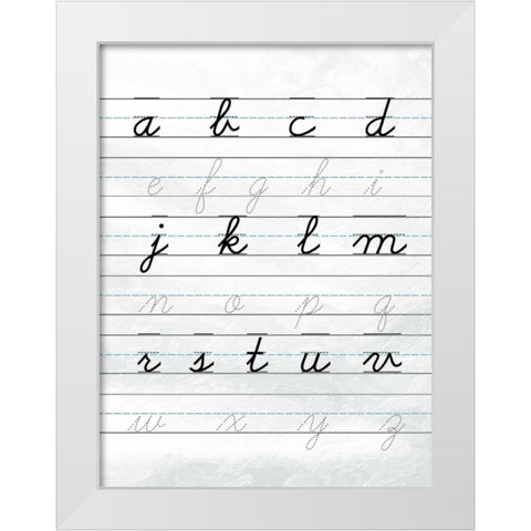 A to Z Penmanship White Modern Wood Framed Art Print by Lewis, Sheldon
