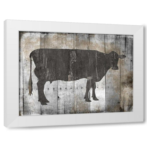 Fresh Local Beef White Modern Wood Framed Art Print by Lewis, Sheldon