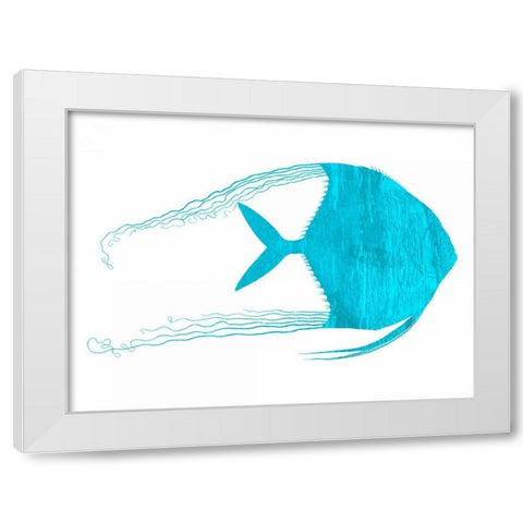 Blue Angel White Modern Wood Framed Art Print by Lewis, Sheldon