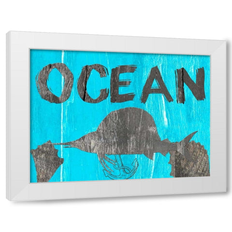 Ocean Blue White Modern Wood Framed Art Print by Lewis, Sheldon