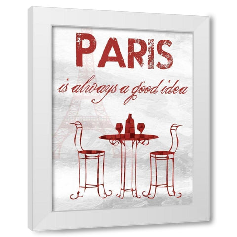 Paris Time White Modern Wood Framed Art Print by Lewis, Sheldon