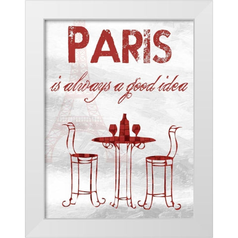 Paris Time White Modern Wood Framed Art Print by Lewis, Sheldon