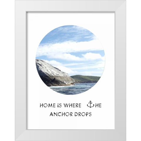 Where The Anchor Drops White Modern Wood Framed Art Print by Lewis, Sheldon