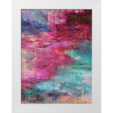 Third Dimensional Color Drift White Modern Wood Framed Art Print by Lewis, Sheldon