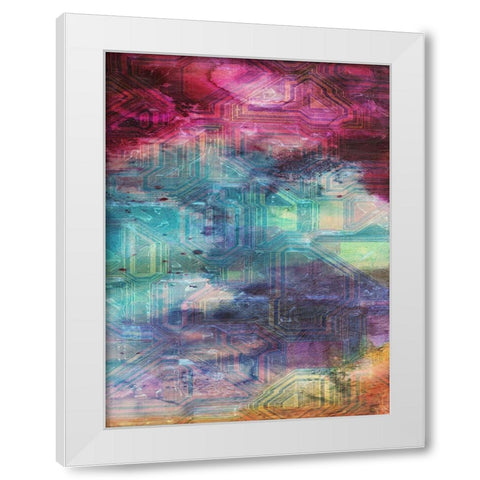 Fifth Dimensional Color Drift White Modern Wood Framed Art Print by Lewis, Sheldon