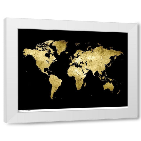 Golden World White Modern Wood Framed Art Print by Lewis, Sheldon