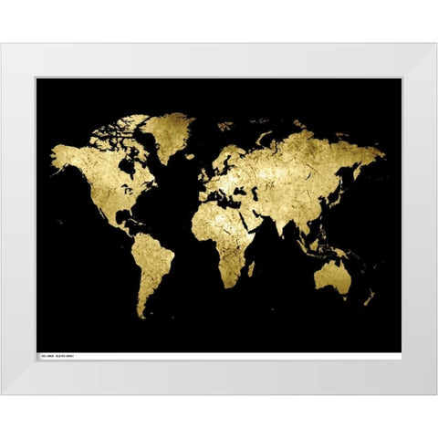 Golden World White Modern Wood Framed Art Print by Lewis, Sheldon