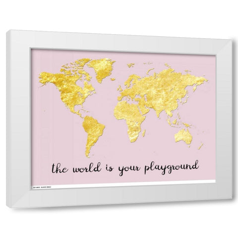 The World is Yours White Modern Wood Framed Art Print by Lewis, Sheldon