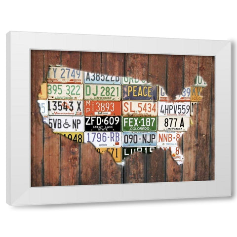 American Freeway White Modern Wood Framed Art Print by Lewis, Sheldon