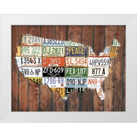 American Freeway White Modern Wood Framed Art Print by Lewis, Sheldon