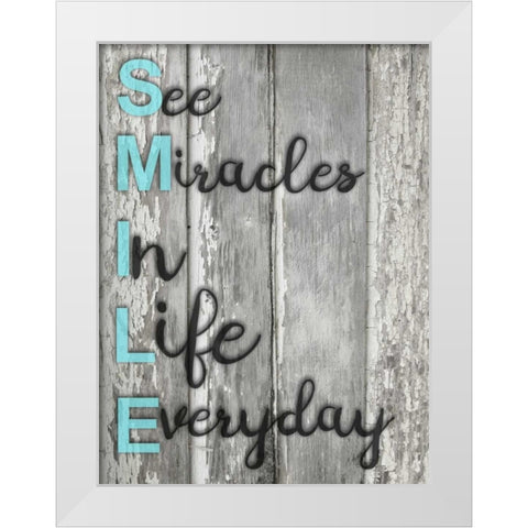 Smile White Modern Wood Framed Art Print by Lewis, Sheldon