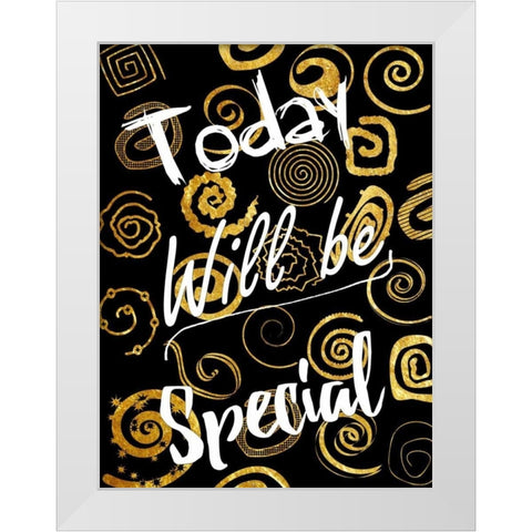 Today Is Golden White Modern Wood Framed Art Print by Lewis, Sheldon