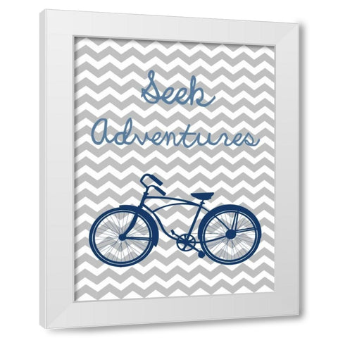 Seek Adventures White Modern Wood Framed Art Print by Lewis, Sheldon