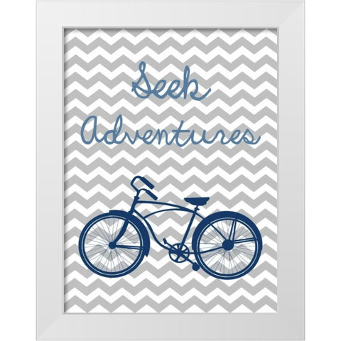 Seek Adventures White Modern Wood Framed Art Print by Lewis, Sheldon