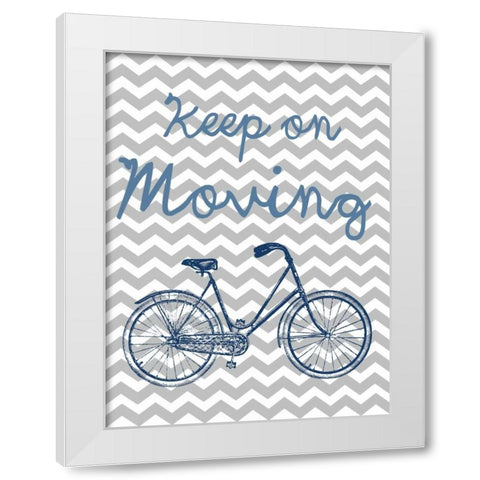 Keep On Moving White Modern Wood Framed Art Print by Lewis, Sheldon