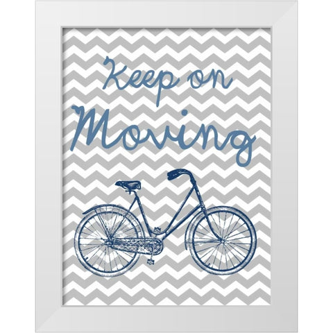 Keep On Moving White Modern Wood Framed Art Print by Lewis, Sheldon