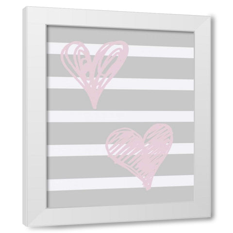 Warm Hearts White Modern Wood Framed Art Print by Lewis, Sheldon