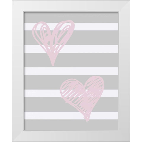 Warm Hearts White Modern Wood Framed Art Print by Lewis, Sheldon