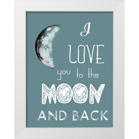 All The Way To The Moon White Modern Wood Framed Art Print by Lewis, Sheldon