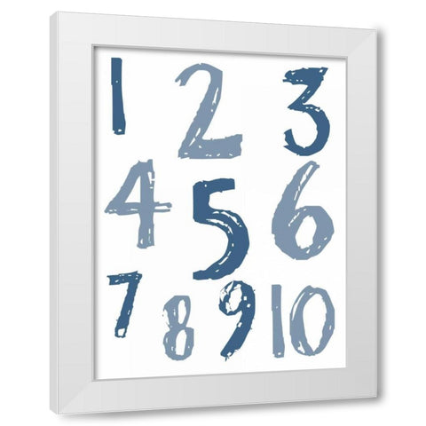 Whats Your Number White Modern Wood Framed Art Print by Lewis, Sheldon