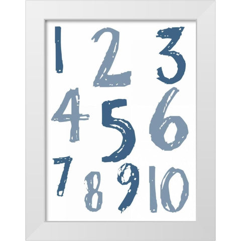 Whats Your Number White Modern Wood Framed Art Print by Lewis, Sheldon