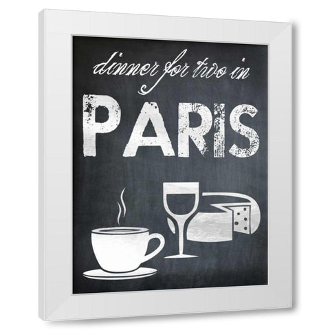 Dinner For Two White Modern Wood Framed Art Print by Lewis, Sheldon