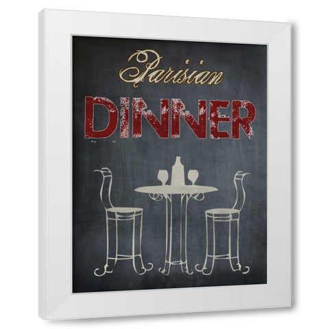 Parisian Dinner Cream White Modern Wood Framed Art Print by Lewis, Sheldon