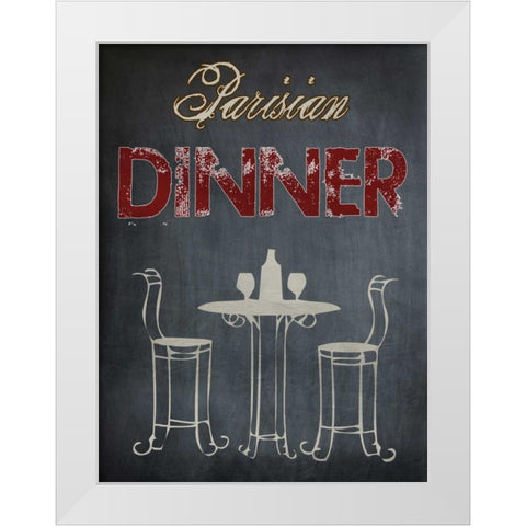 Parisian Dinner Cream White Modern Wood Framed Art Print by Lewis, Sheldon