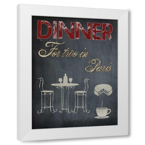Parisian Dinner White Modern Wood Framed Art Print by Lewis, Sheldon
